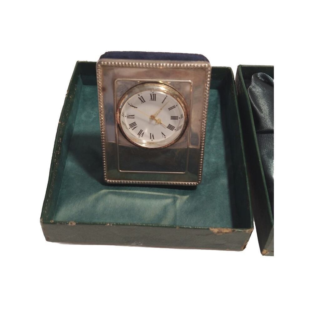 Kitney & Co Vintage Silver Mantle Clock Stand Frame Miniature Kitney & Co 1993